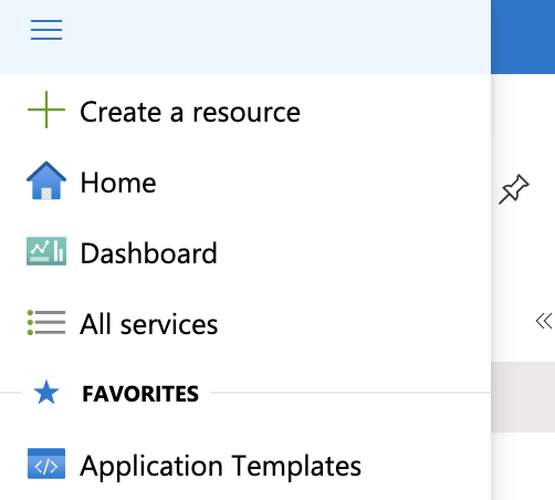 Azure portal home navigation