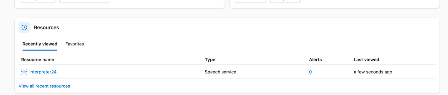 Azure resources list and key region location